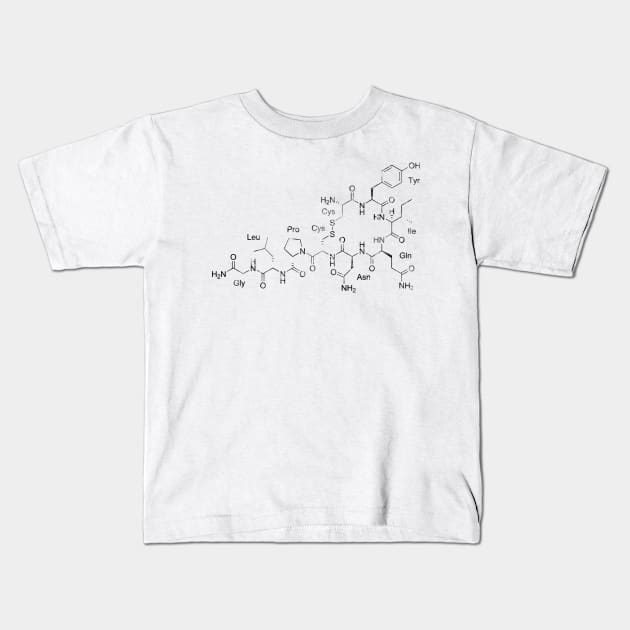 Oxytocin Hormone Of Love Kids T-Shirt by erzebeth